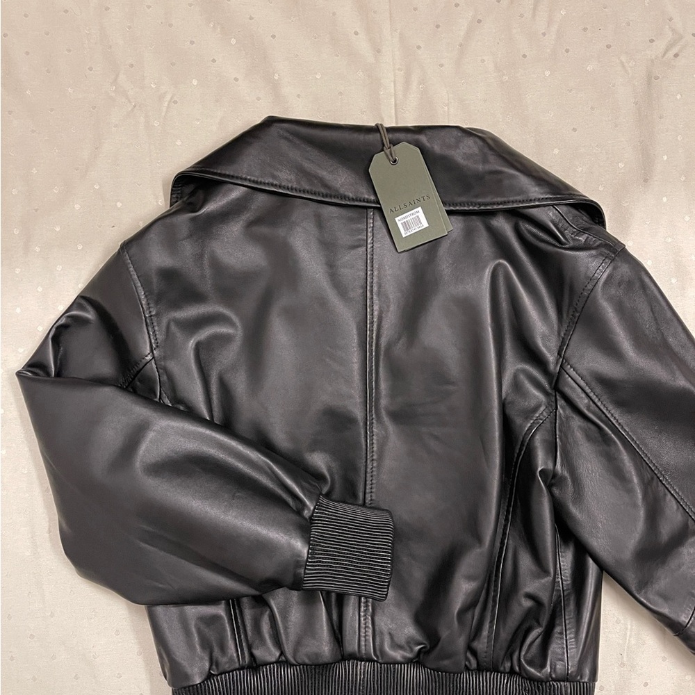 ALLSAINTS Etta Regular Fit Leather Jacket UK 6 US 2 NWT - Picture 13 of 15